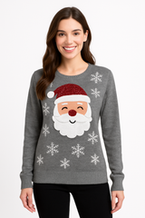 Women's Santa Ugly Christmas Sweater L/XL