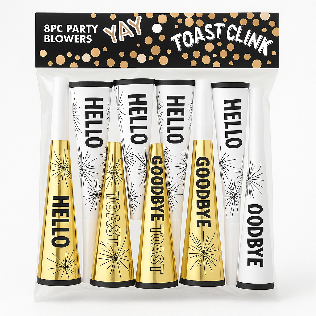 New Year's Eve Party Blowers ‚Äì 8-Pack Celebratory Set