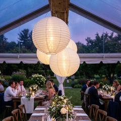 White 9.5" Round Paper Lanterns - 3 Pack