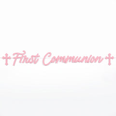 Elegant Pink First Communion Banner