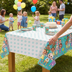 CoComelon Plastic Table Cover for Kids Birthday Parties, 54x96 inches