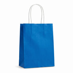 Royal Blue Kraft Paper Gift Bags - 10 Count
