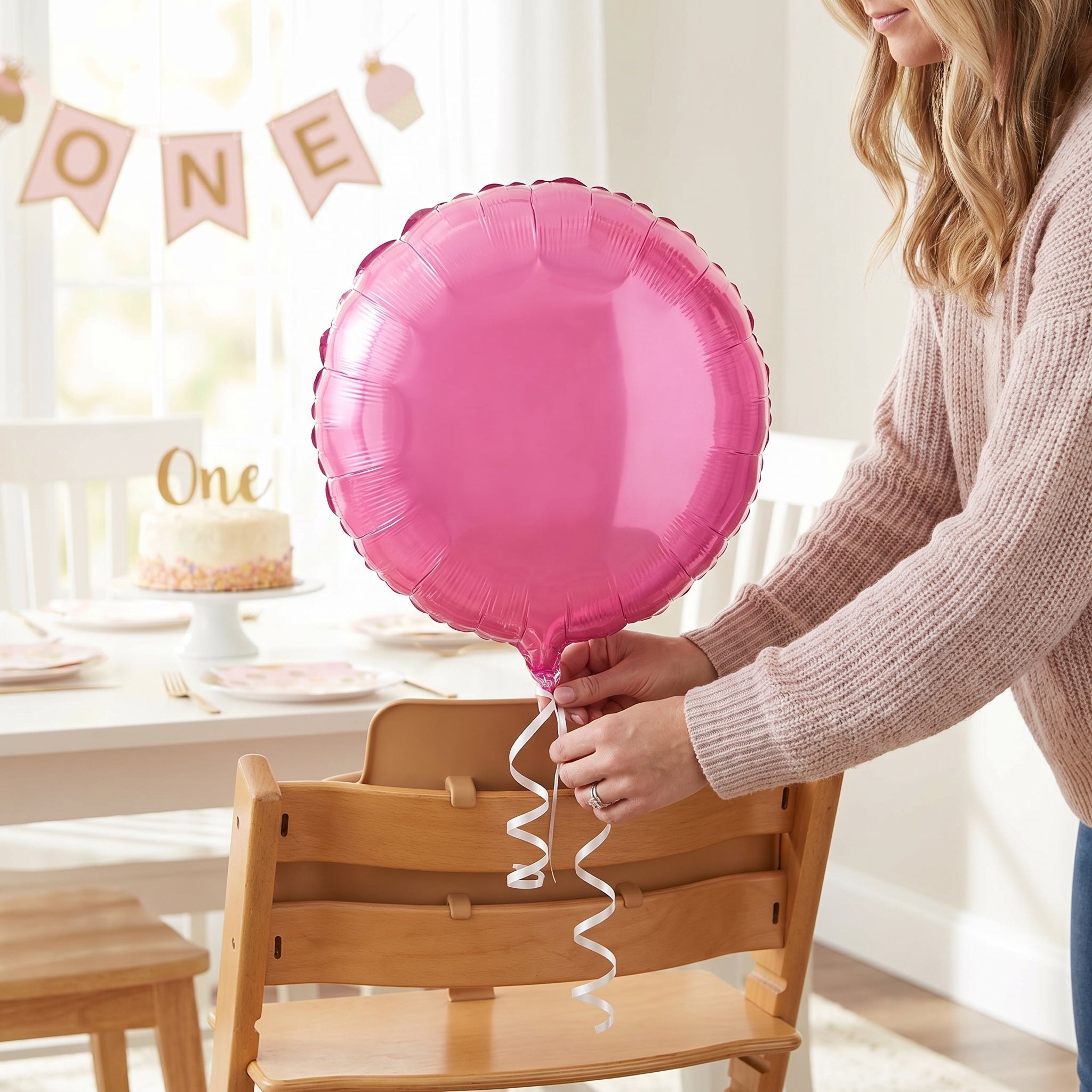 Bright Pink Foil Round Balloon