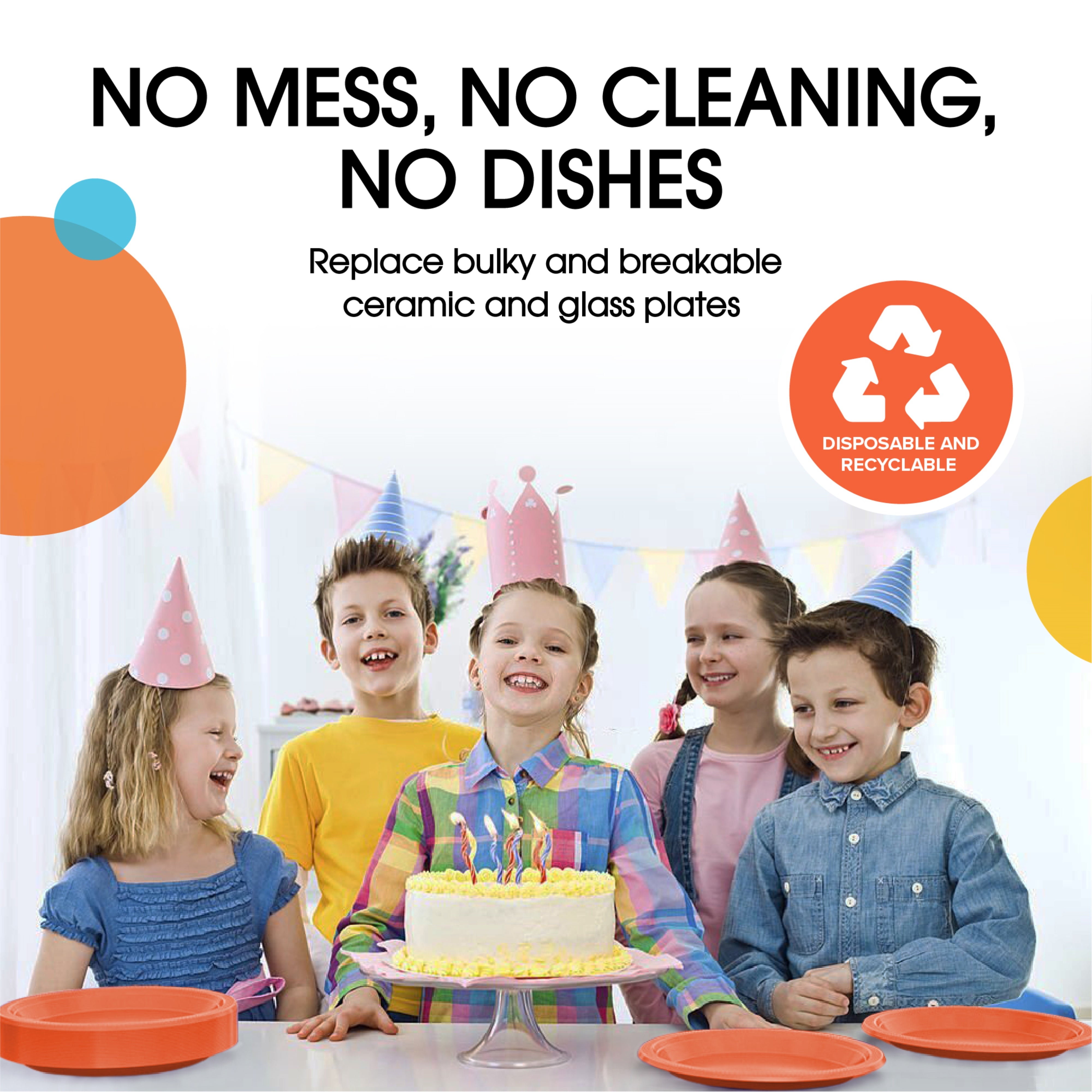 Little Gym - 7 In. Orange Plastic Plates | 100 Count