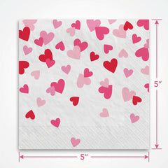 Valentine's Day "Cross My Heart" Beverage Napkins - 16 Pack - 5 In. X 5 In.