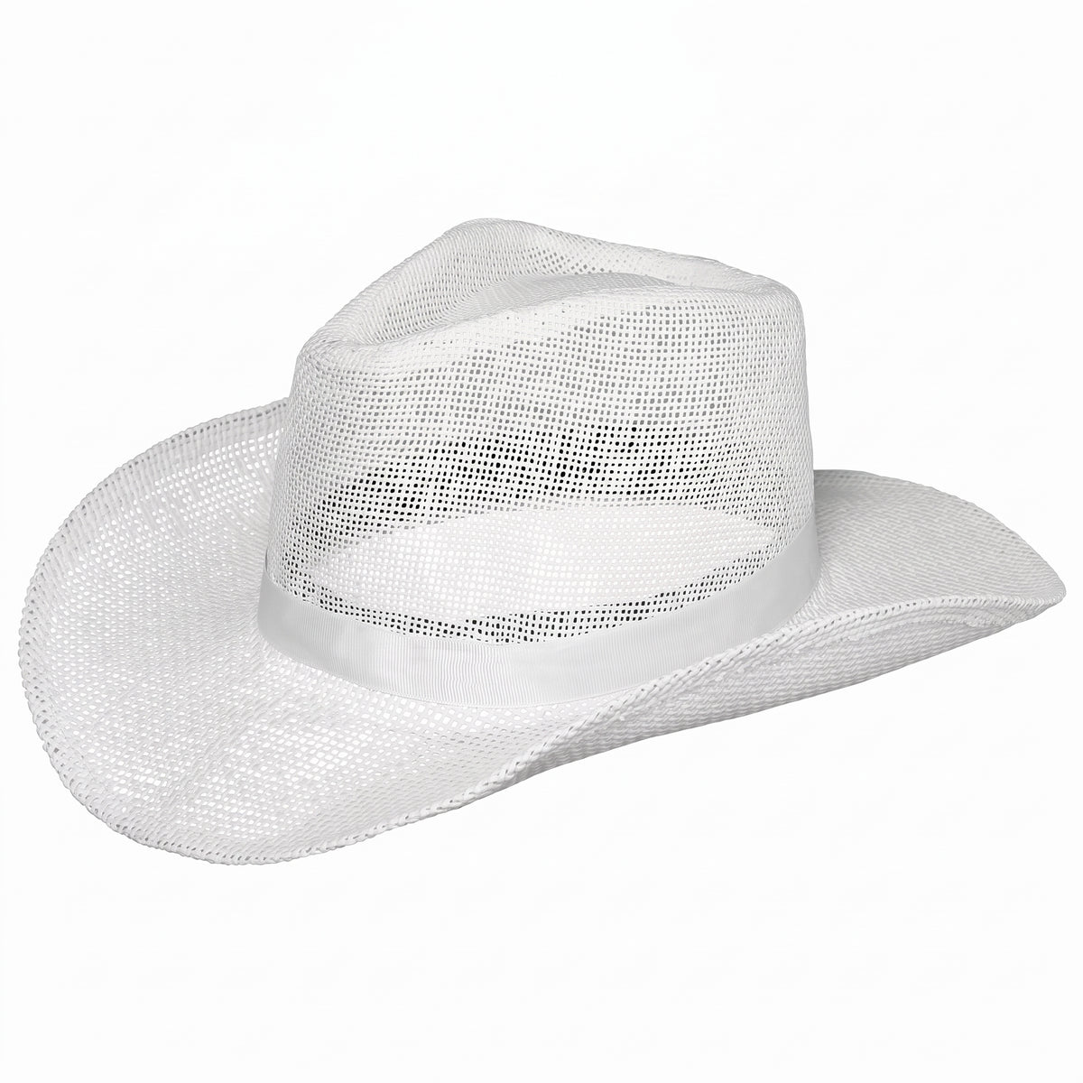 White Straw Cowboy Hat - One Size