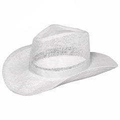 White Straw Cowboy Hat - One Size