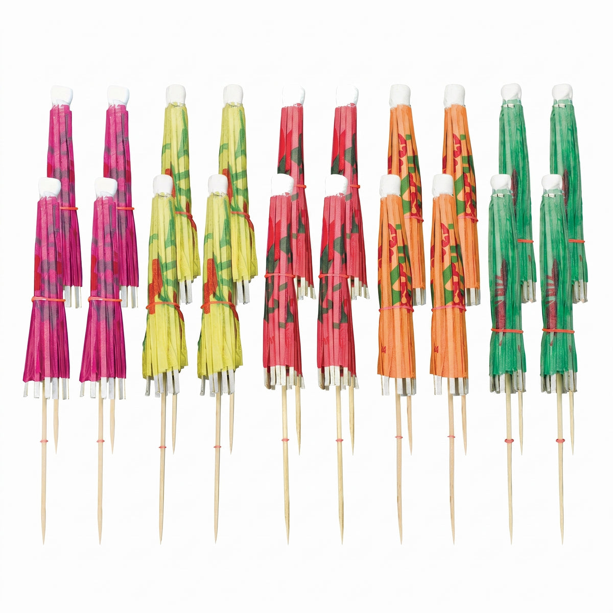 Vibrant Cocktail Umbrella Picks - Assorted Colors, 20-Pack