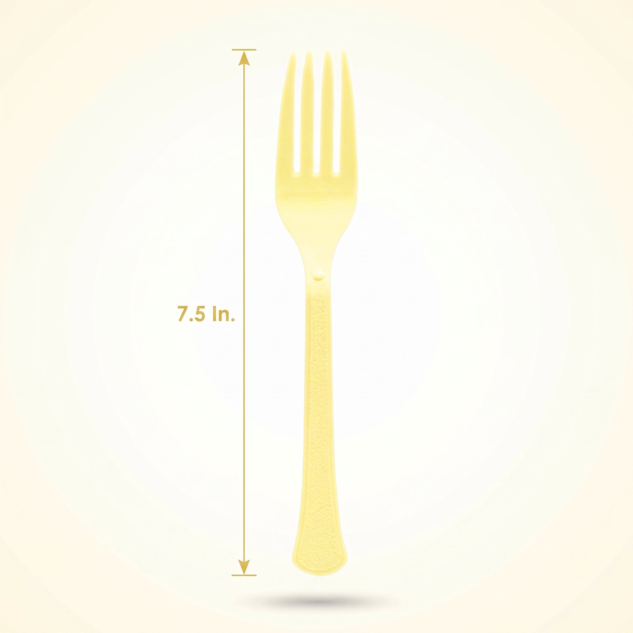 Heavy-Duty Light Yellow Plastic Fork - 7.5 in.