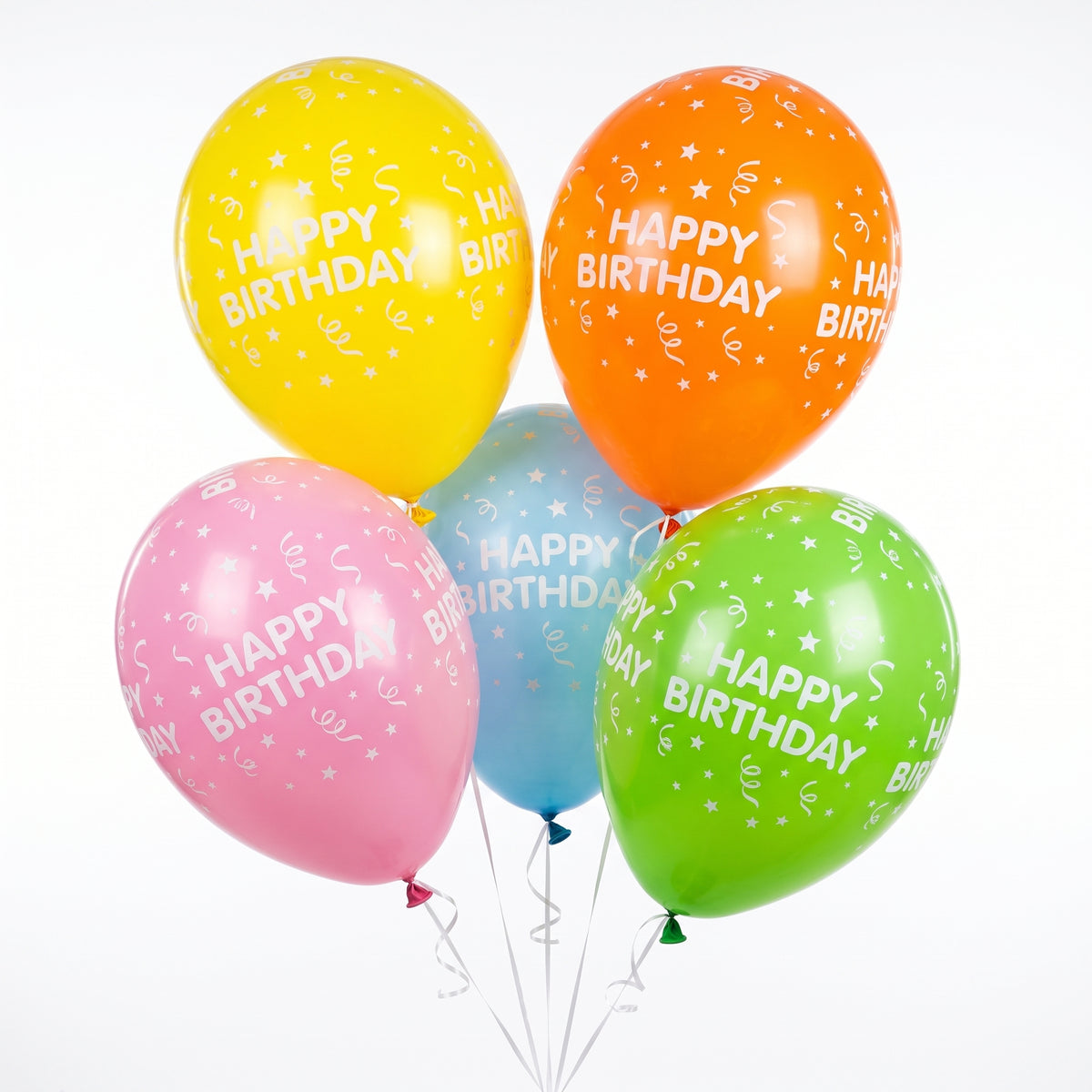 Vibrant Confetti Birthday Latex Balloons, 12-Inch, 20-Pack