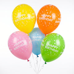 Vibrant Confetti Birthday Latex Balloons, 12-Inch, 20-Pack