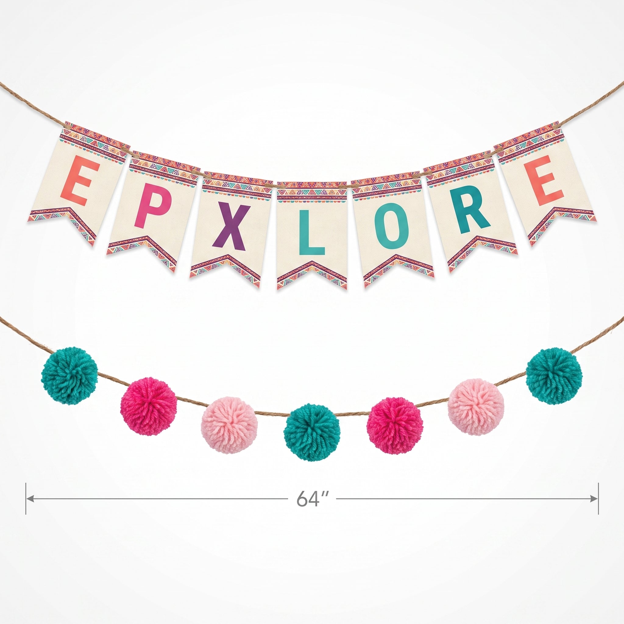 Free Spirit Canvas Pom Pom Banner