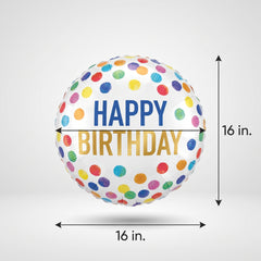 Vibrant Painterly Dots Birthday Orbz Balloon