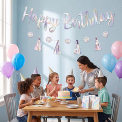 Luminous Iridescent "Happy Birthday" Banner Kit for Kids