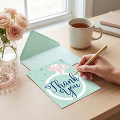 Mint Bridal Shower Thank You Card