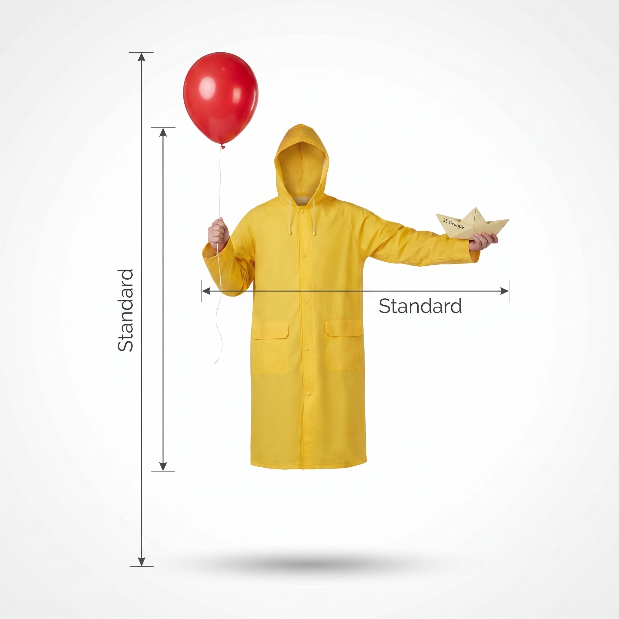 Adult Georgie Raincoat Costume Set from IT Movie - Adult One Size