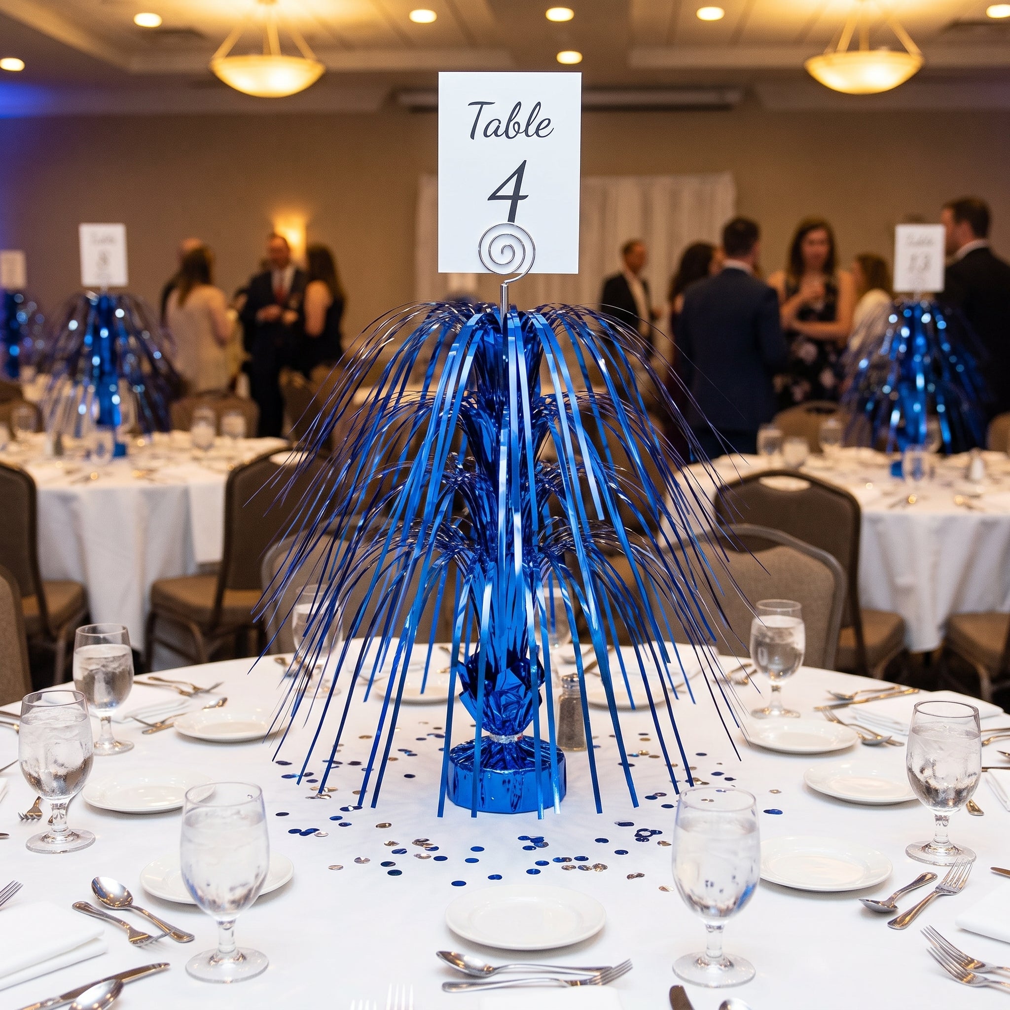 Royal Blue Metallic Spray Centerpiece - 28 In.