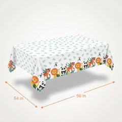 Get Wild Jungle Birthday Plastic Table Cover, 54x96 in