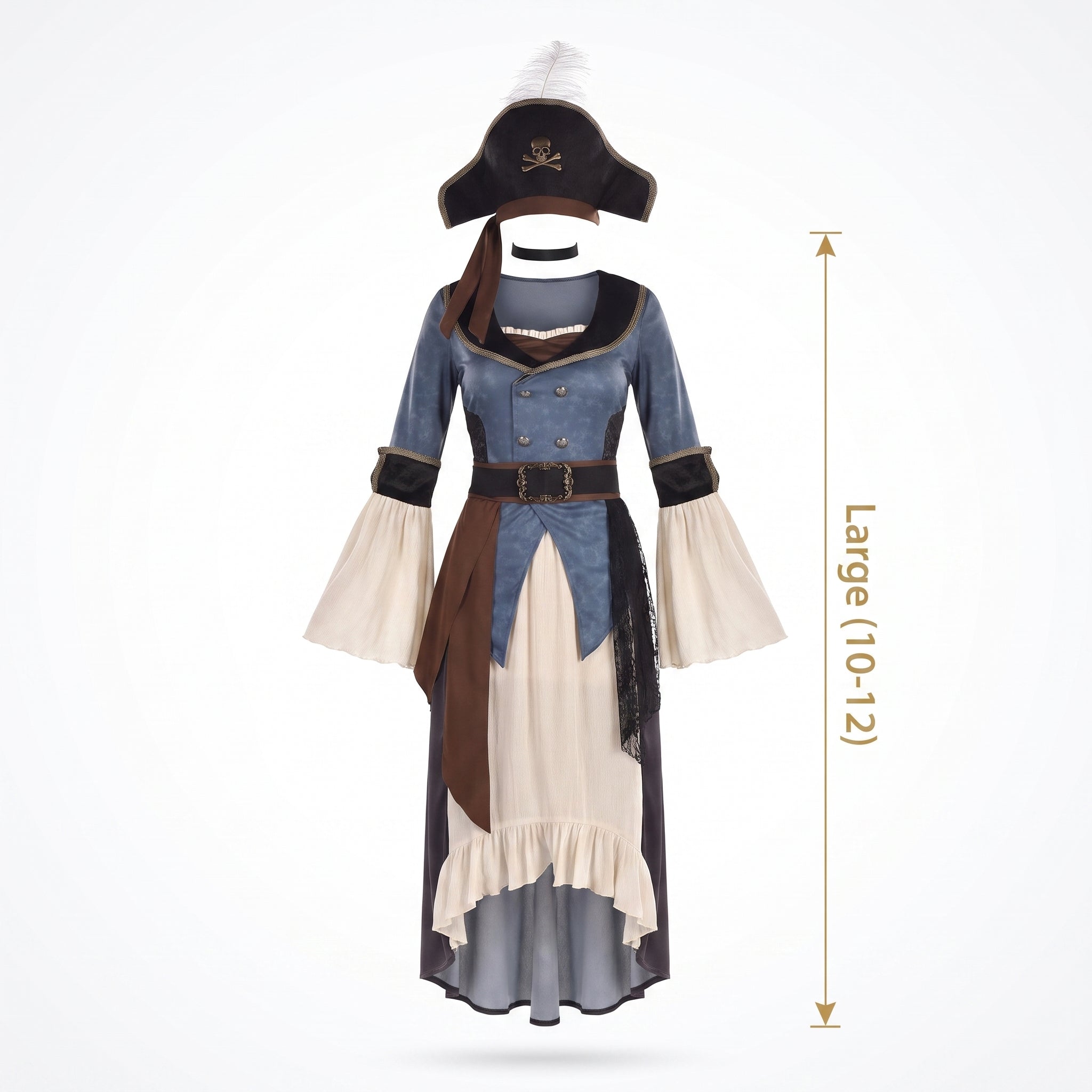 Elegant Posh Pirate Women's Halloween Costume - Adult L (10-12)