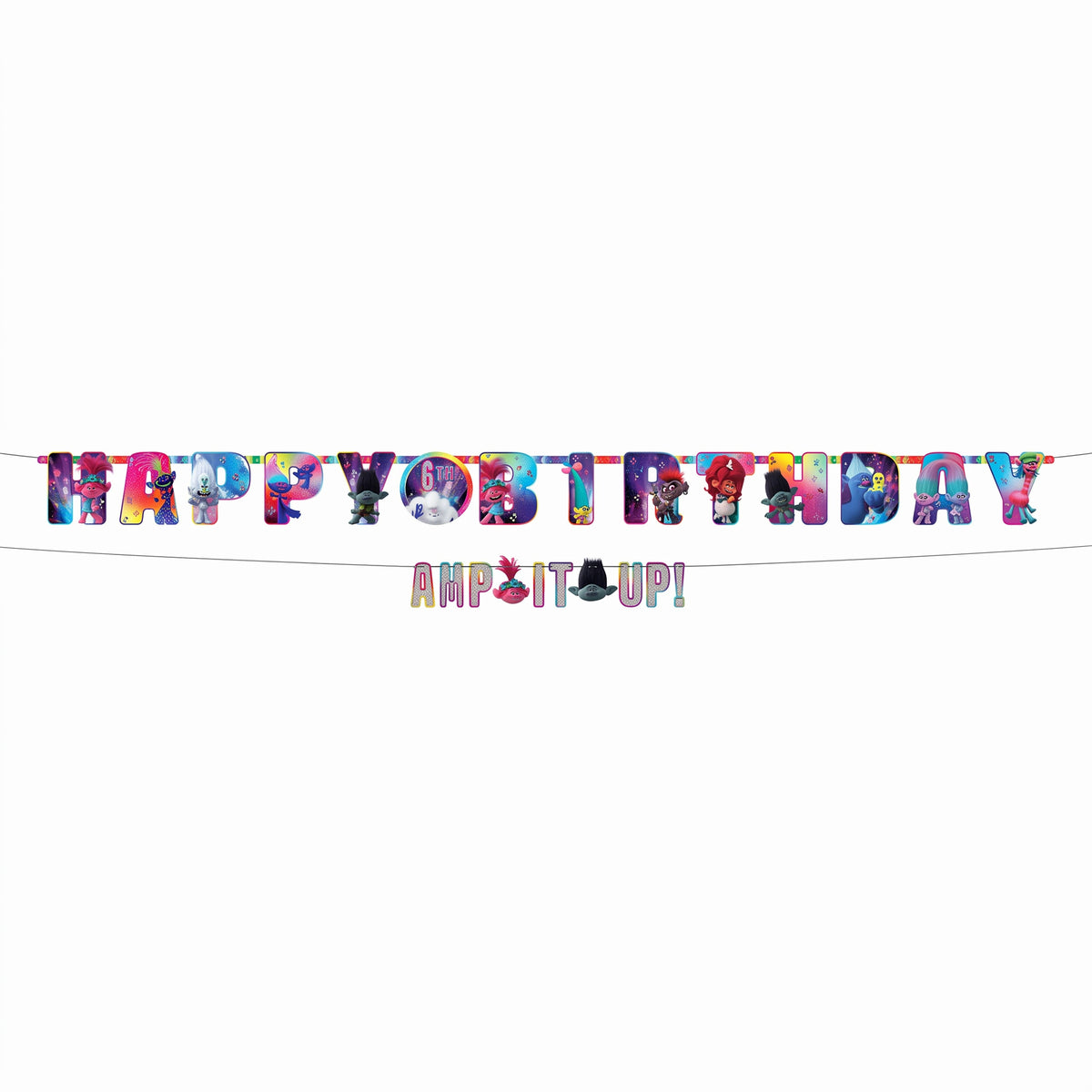 Trolls World Tour Customizable Birthday Banner Kit