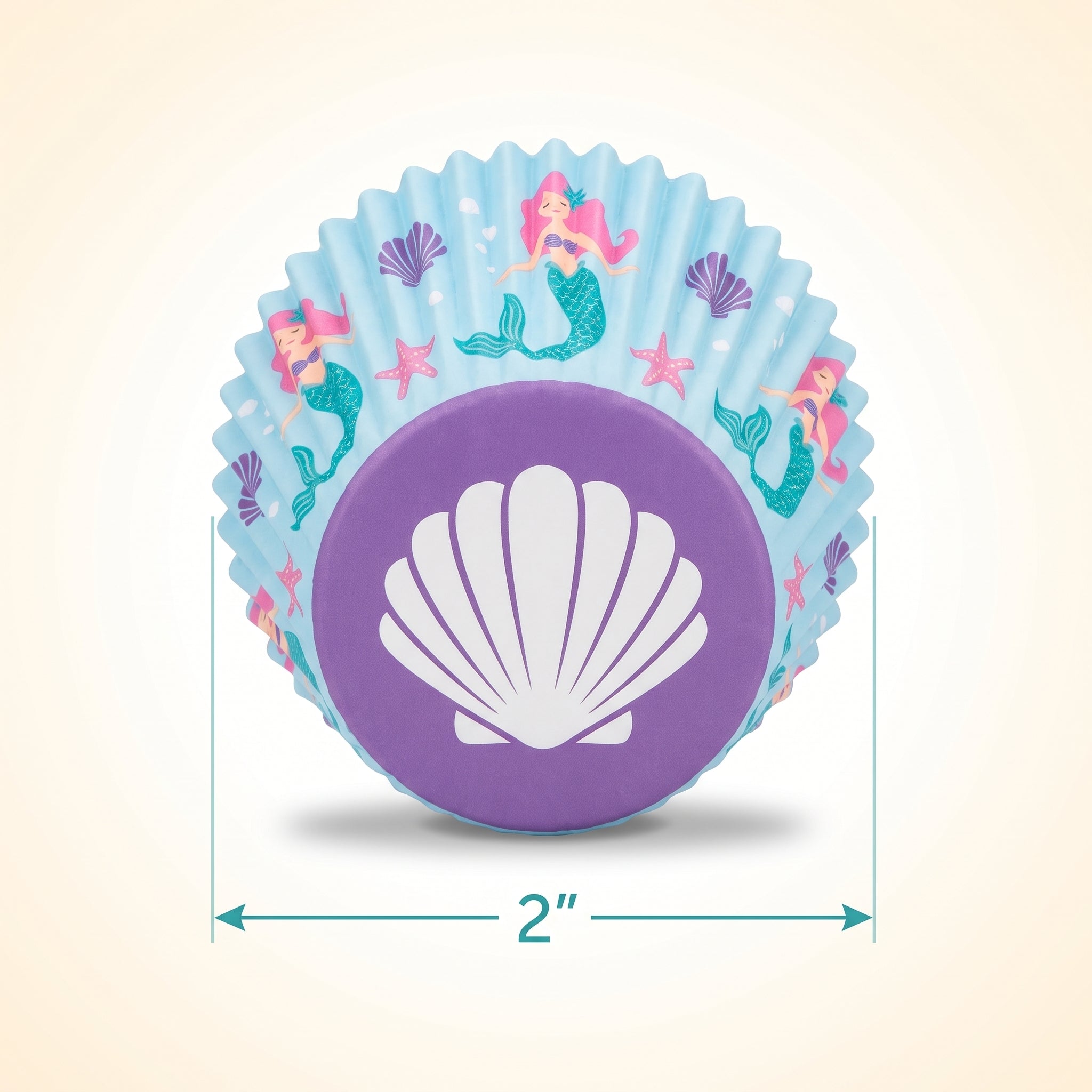 Mermaid Fantasy Baking Cups, 2-Inch, 48-Count