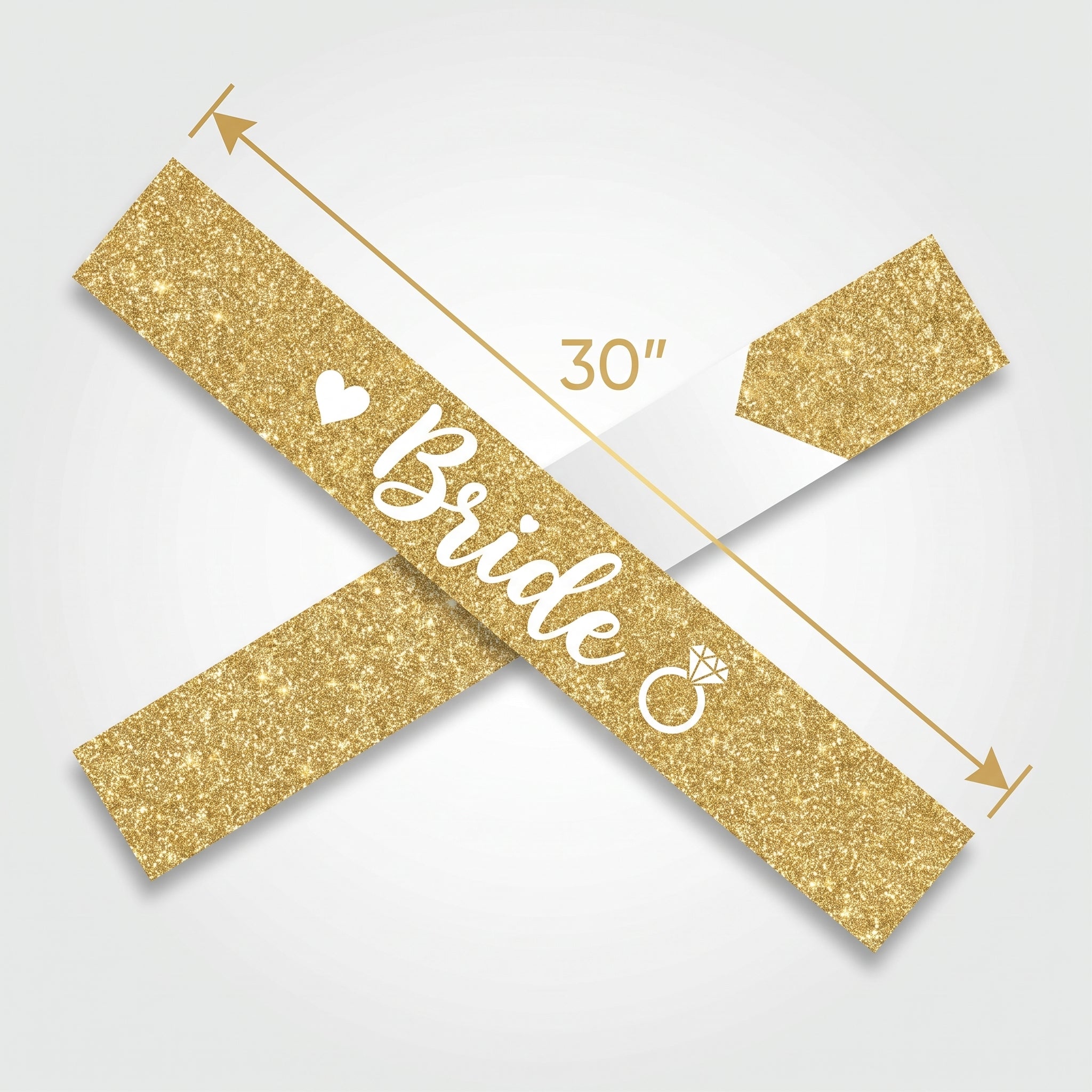Elegant Bride Gold Glitter Sash for Weddings and Bachelorette Parties