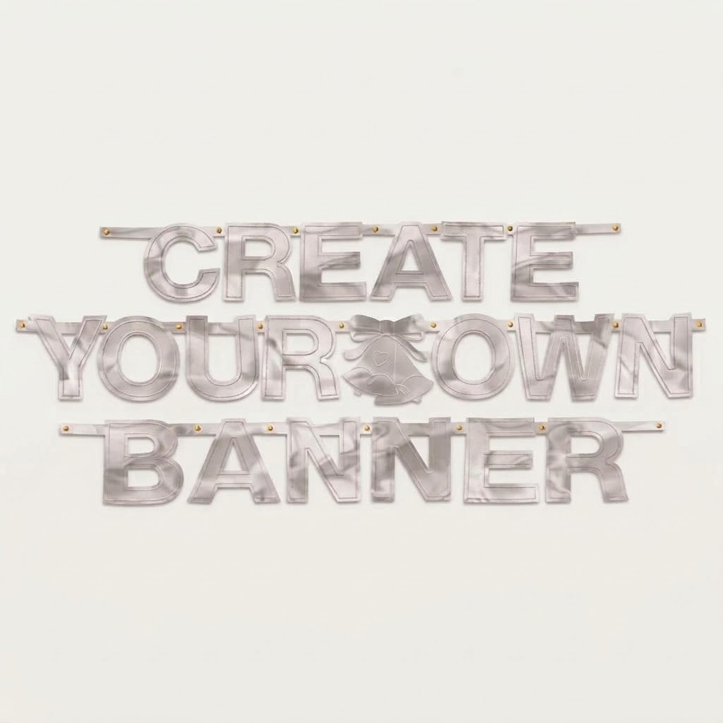 Silver Foil DIY Customizable Banner Kit for Weddings