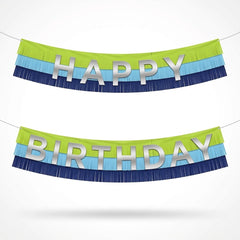 Modern Fringe Happy Birthday Banner