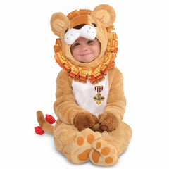 Infant Cowardly Lion Costume from The Wizard of Oz - Plush Halloween Jumpsuit with Hood - Infant (6-12 Months)