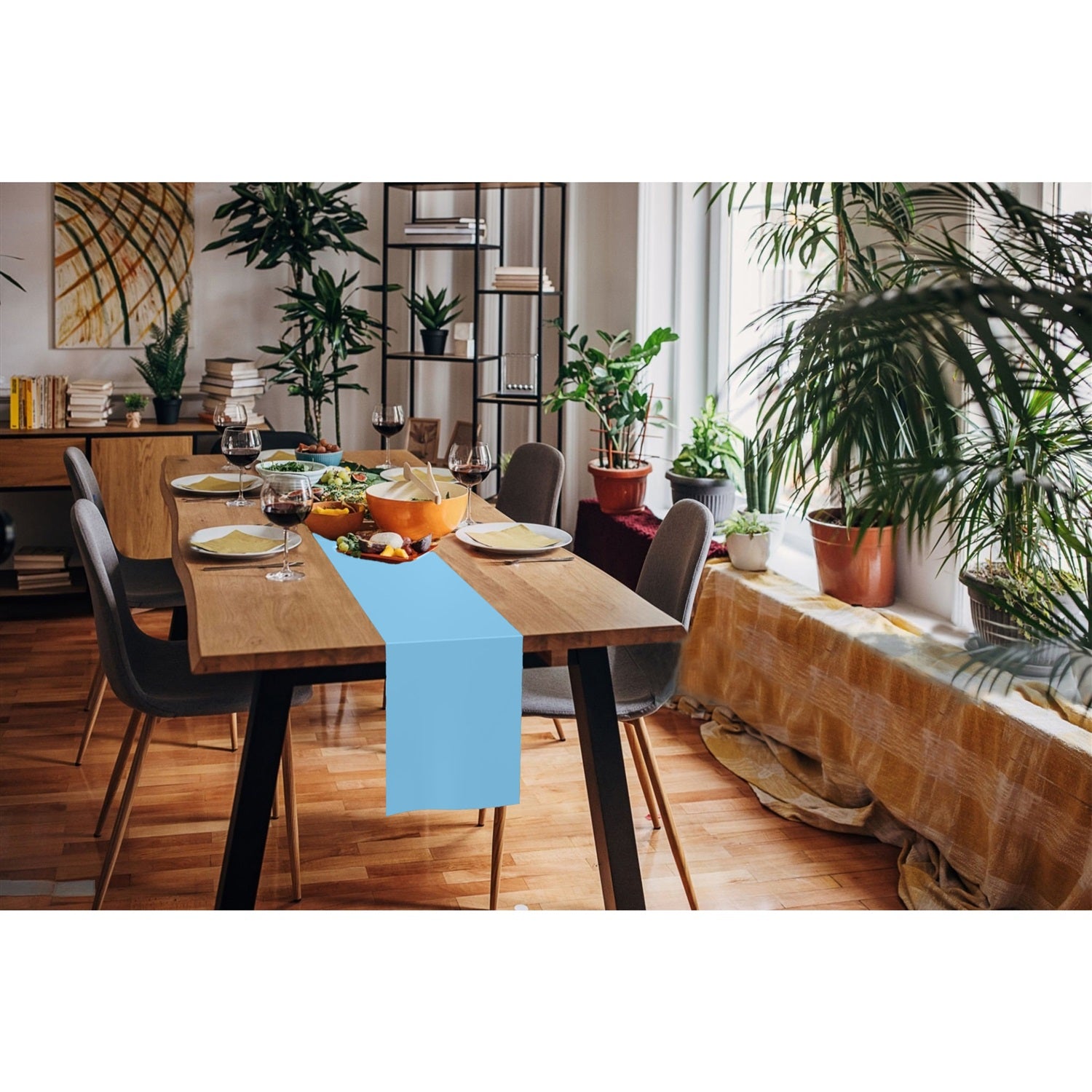 14 In. x 200 Ft. Cut To Size Light Blue Table Runner