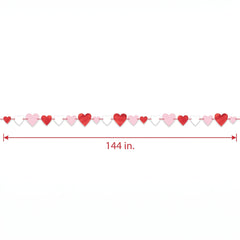 Valentine's Day Heart Garland Decoration, 12-ft