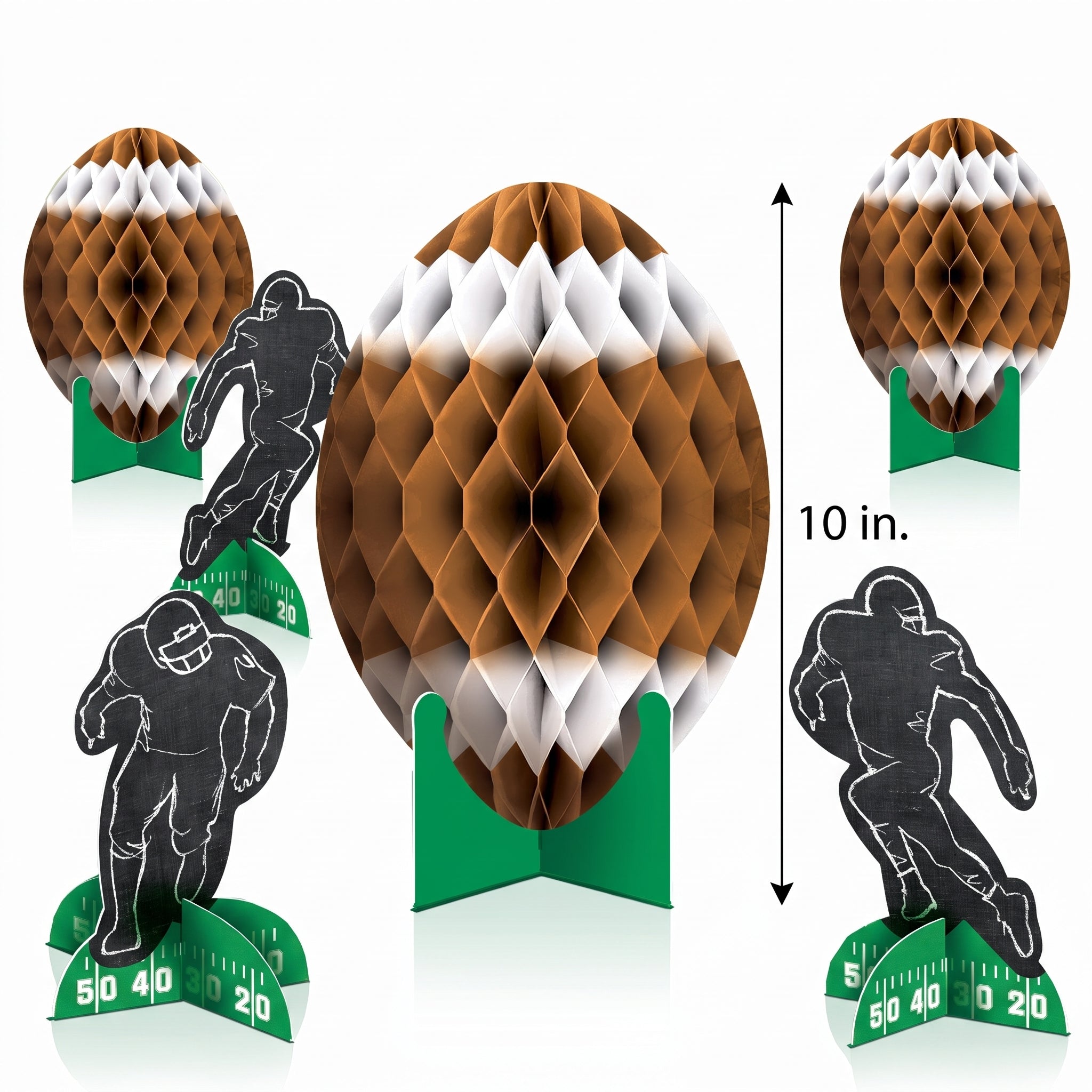 Football Honeycomb Centerpiece Kit - 7-Piece Set