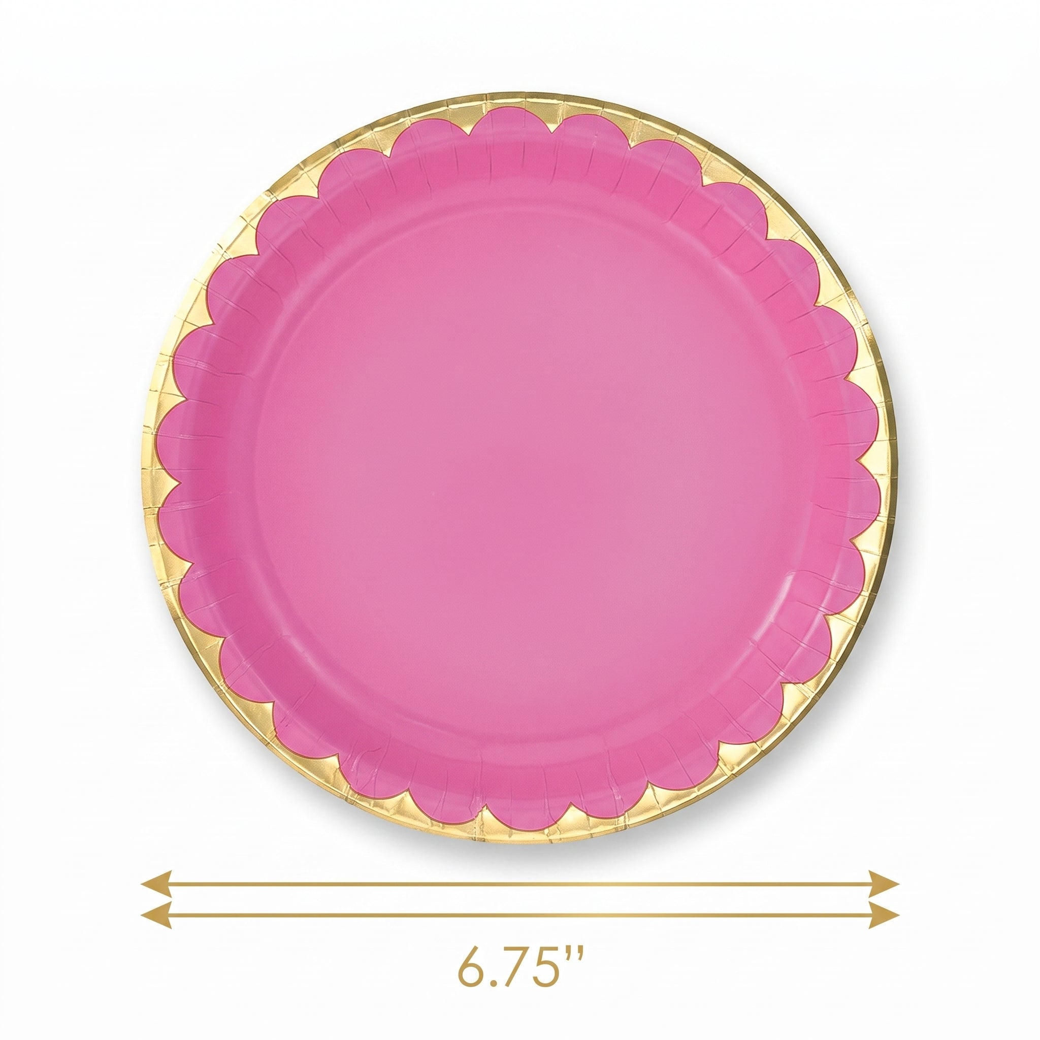 Bright Pink 6.75" Metallic Paper Plates