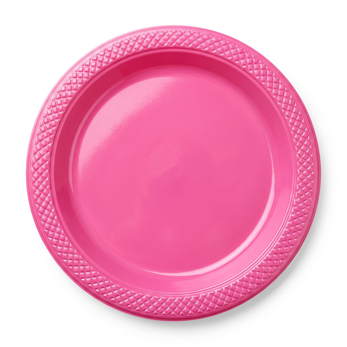Bright Pink 7" Round Plastic Plates - 50 Pack