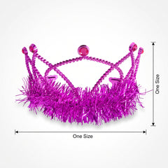 Pink Tinsel Trim Tiara