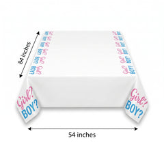 Pink or Blue? Baby Shower Plastic Table Cover