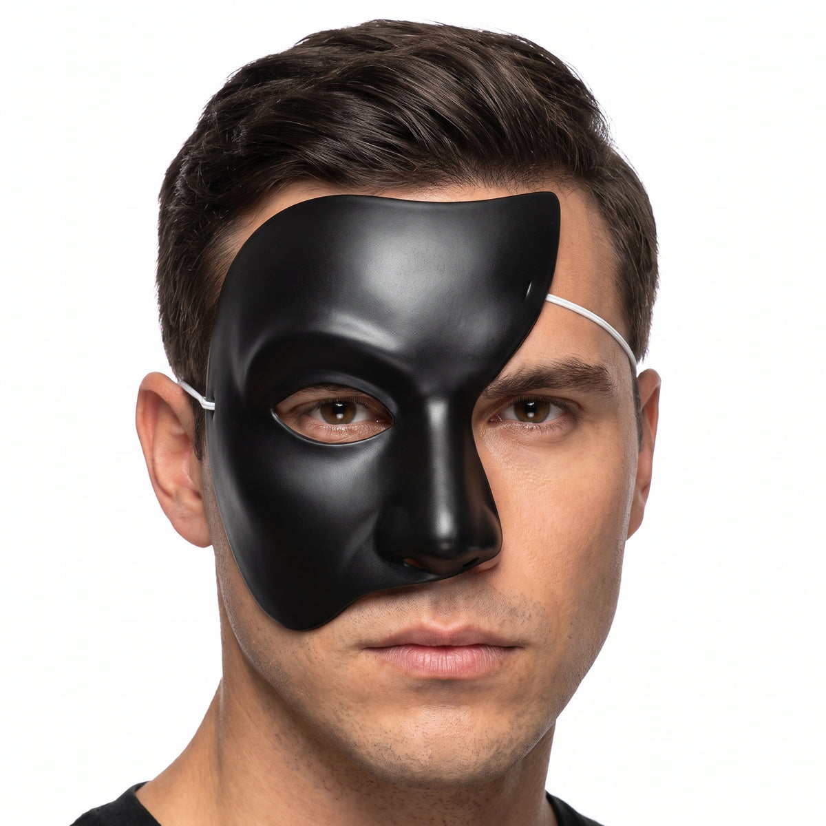 Phantom Black Half Face Mask Costume Accessory