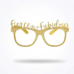Golden "Fierce but Fabulous" Glitter Glasses for Birthdays