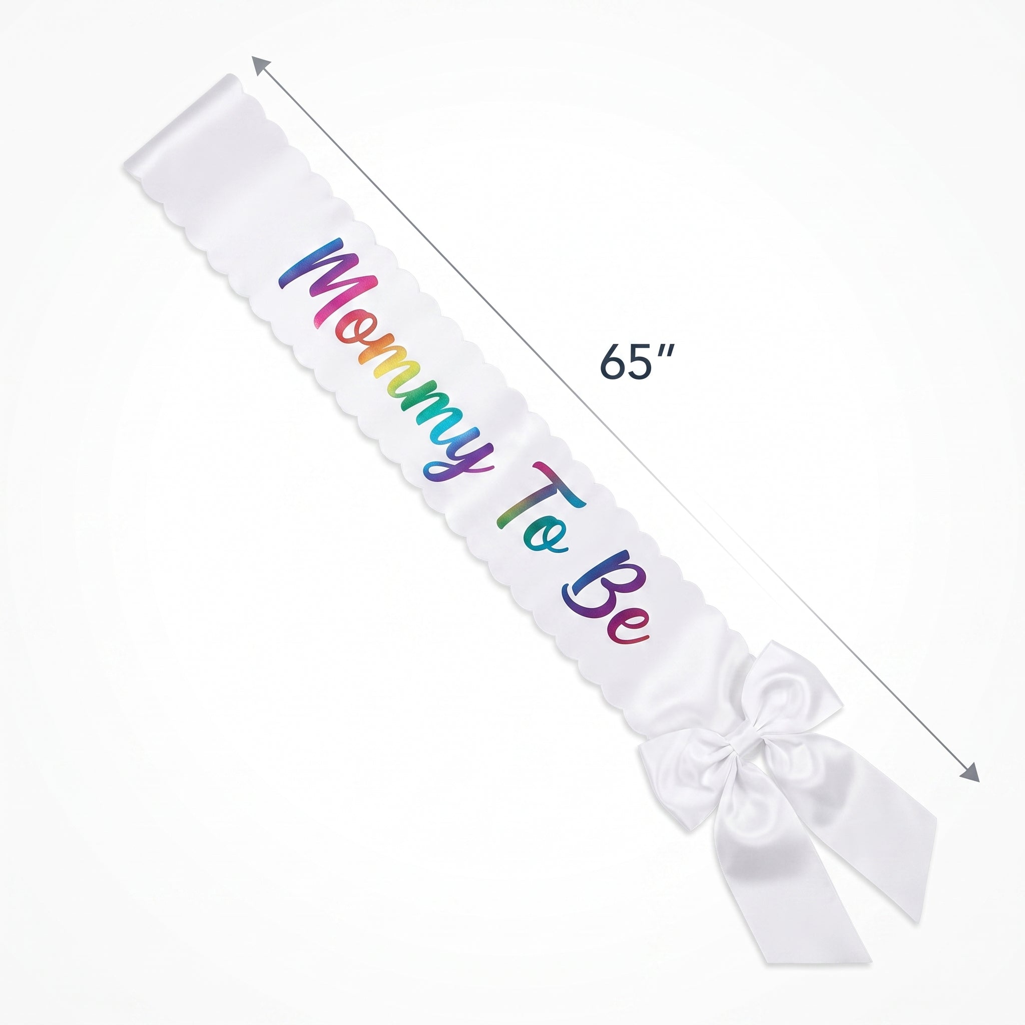 "Mommy To Be" Scalloped Baby Shower Sash with Bow