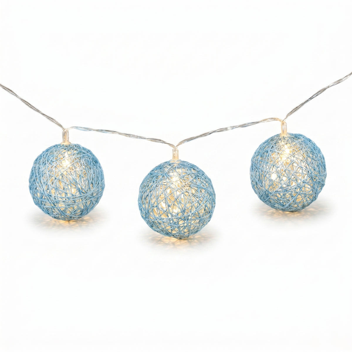 Blue Woven Ball LED String Lights, 5-ft, Battery Operated