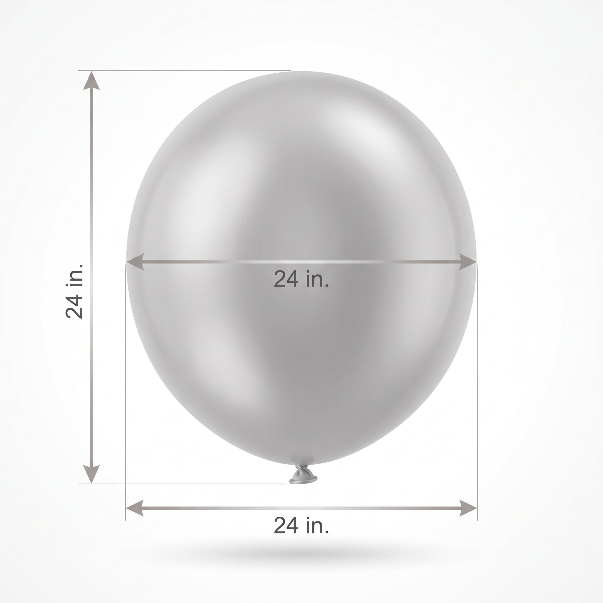 Silver 24" Pearl Latex Balloons - 4 Pack