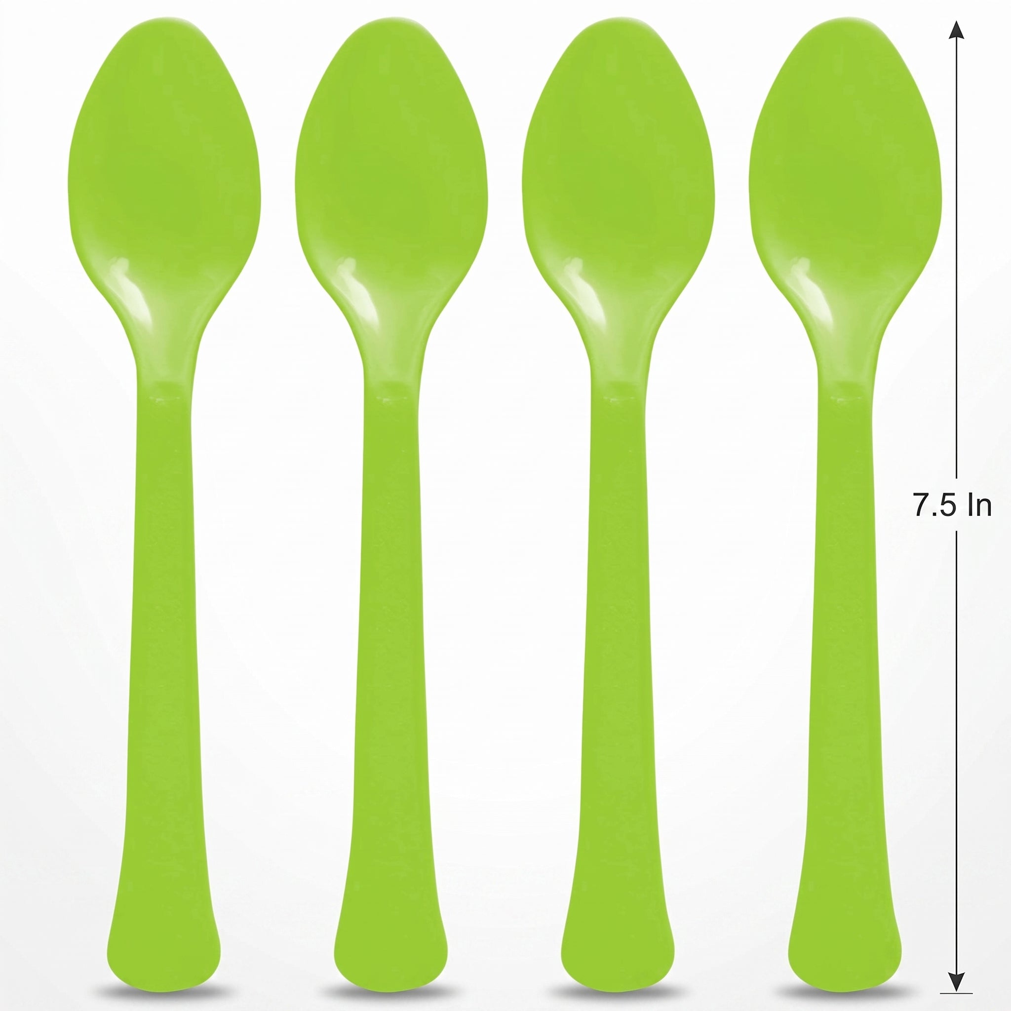 Kiwi Green Plastic Spoons - Solid Color Collection - 7.5 in.