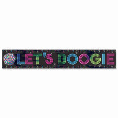 "Let's Boogie" Disco Fever Banner, 25-ft - Retro 70s Party Decoration