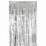 Shimmering Silver Metallic Curtain - 3' x 8'