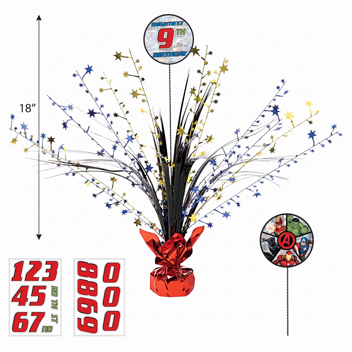 Marvel Avengers Customizable Birthday Centerpiece Spray