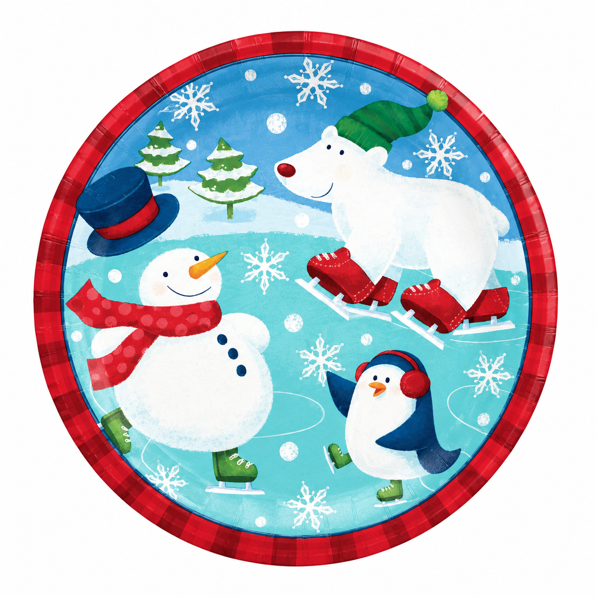 Festive Holiday Fun Paper Plates - 6.75" Round