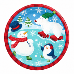 Festive Holiday Fun Paper Plates - 6.75" Round