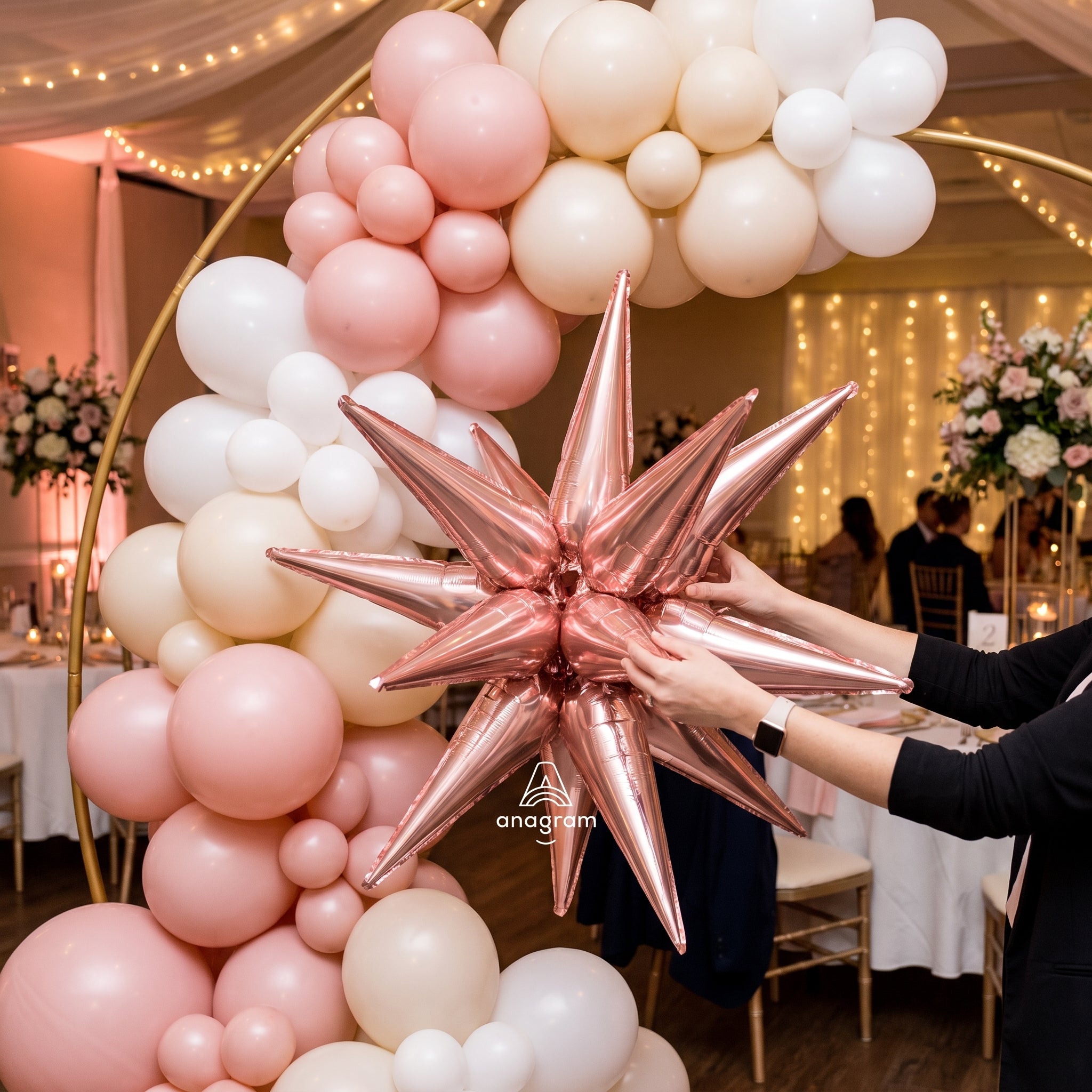 Rose Gold Magic Star Foil Balloon - 18-Inch