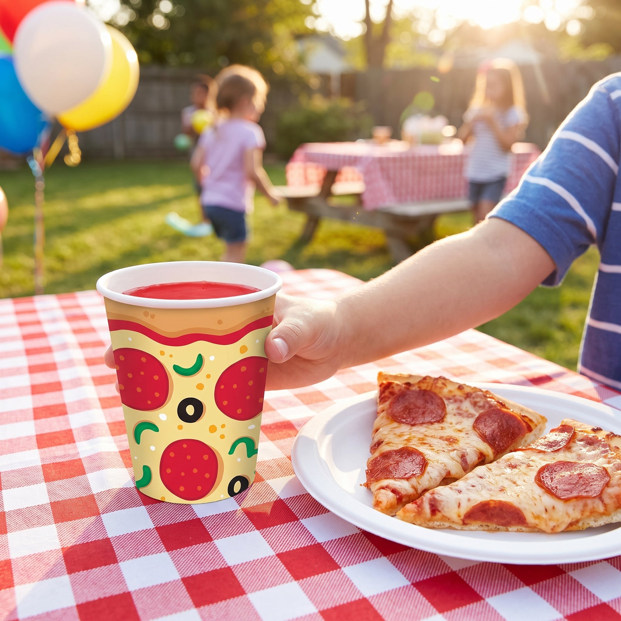 Pizza Party Paper Cups - 12oz, 20 Pack