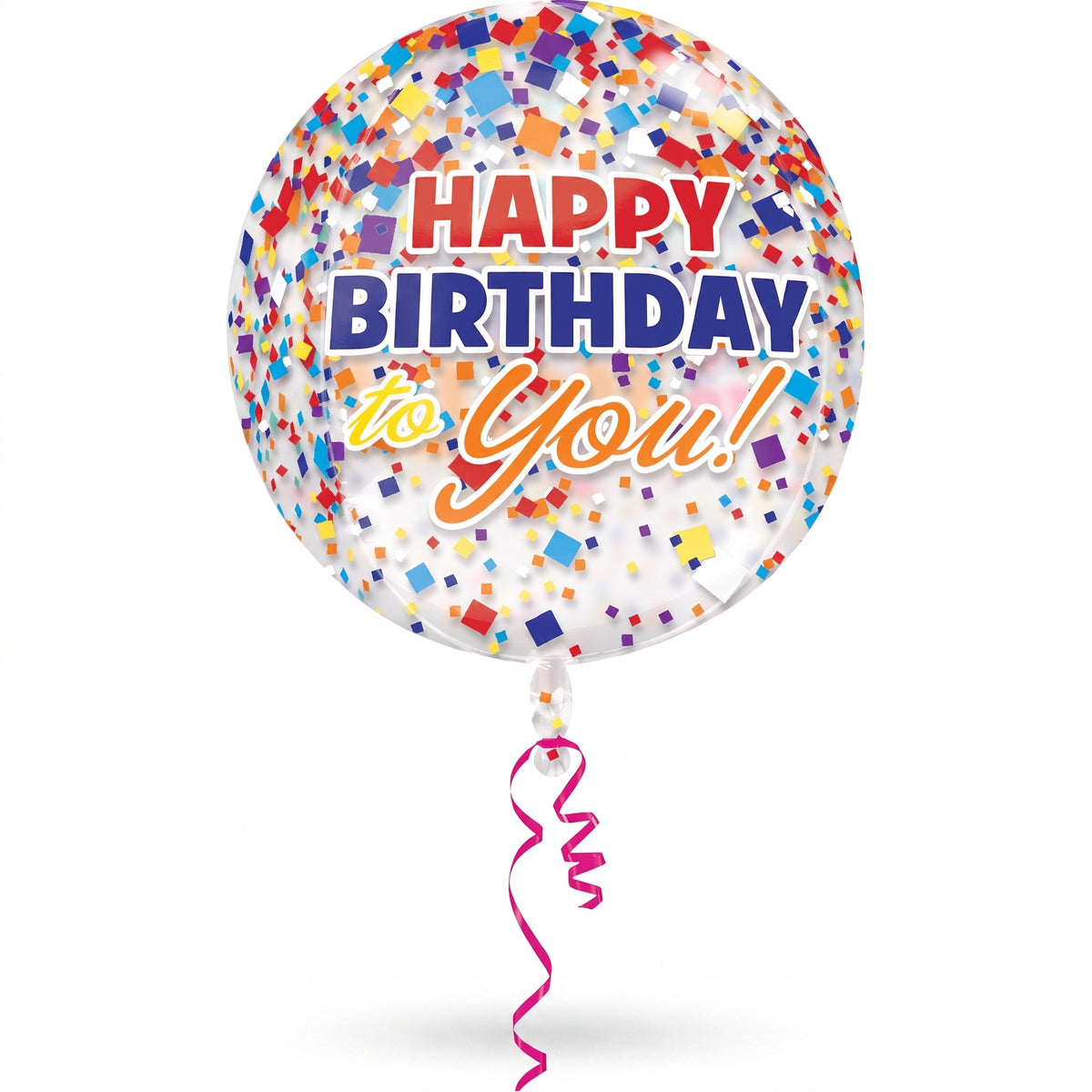 Vibrant Confetti Orbz Birthday Balloon